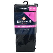 Wholesale - 1pk NAVY DETAILS CABLE KNIT TIGHTS SIZE 14-18, UPC: 701570791427